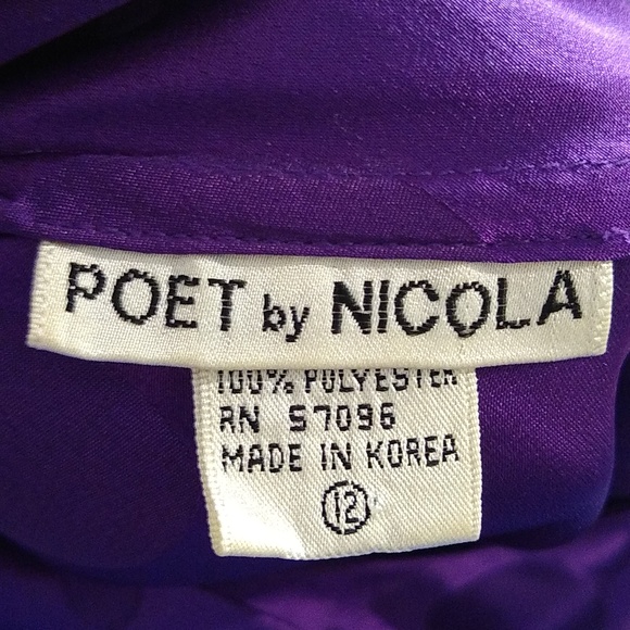 Poet by Nicola Vintage purple circle print Blouse size 12 - Picture 7 of 10